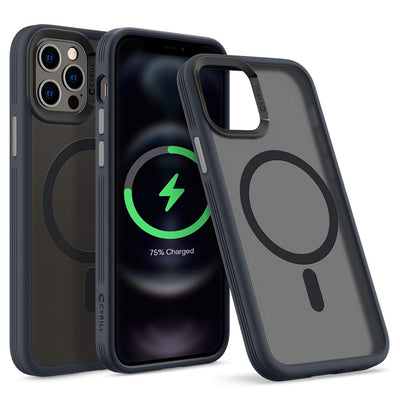 Spigen Cyrill Color Brick Mag for iPhone 12 Pro/12 Case, Black Dark Grey iPhone 12 Pro/12 Back Cover - TPU+PC｜Graphite Mag